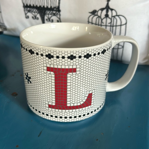 Monogram Initial Letter “L” Mosaic 16 oz Coffee Mug - Picture 1 of 7